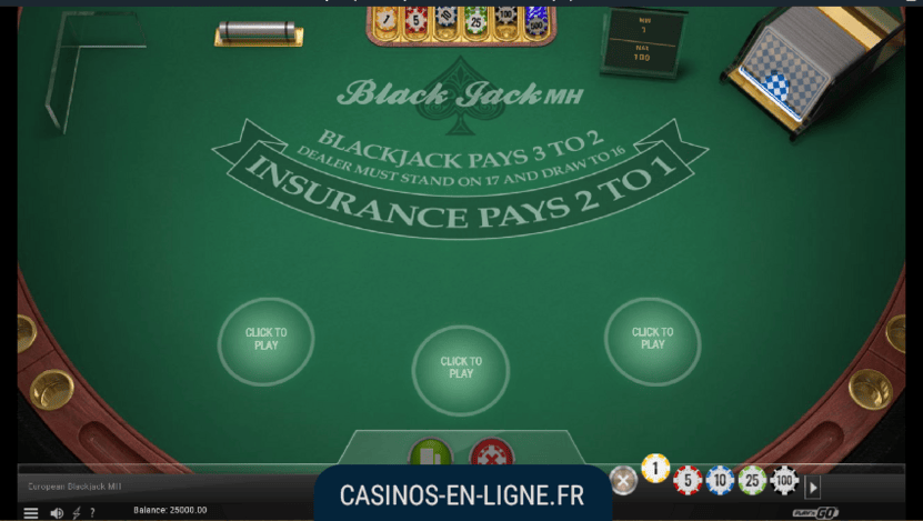 blackjack europeenne multi mains screenshot 1