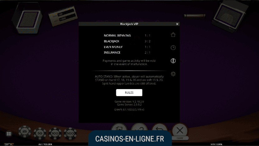 blackjack singlehand vip screenshot 2