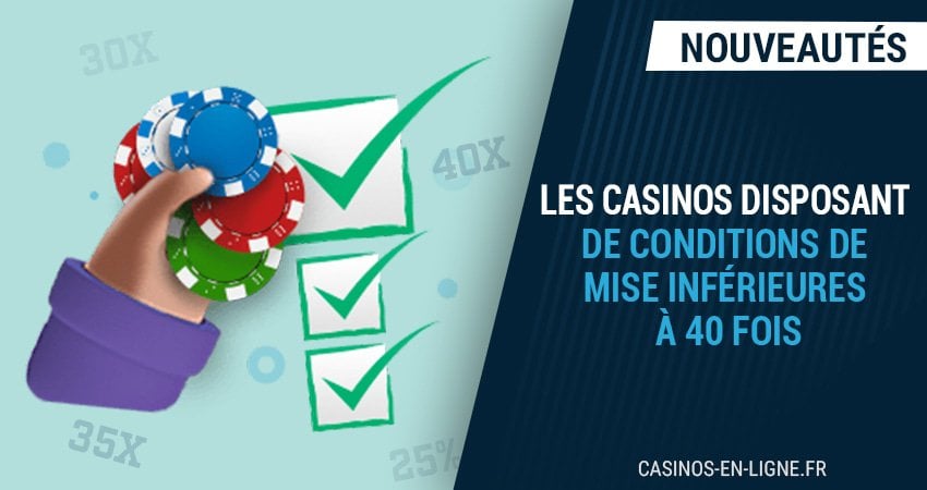 profitez des casinos en ligne à conditions de mise de moins de 40x en août