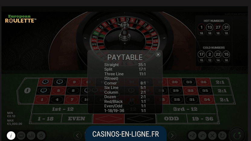 roulette europeenne screenshot 2
